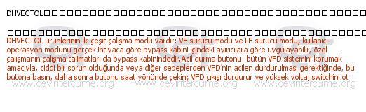 VFD Çalışma Adımları tercüme örneği