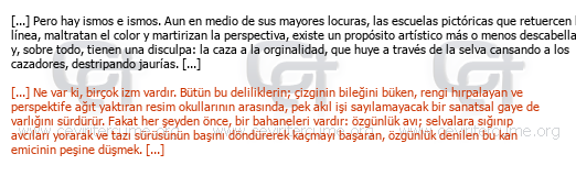 Tiyatro'da Kübizm tercüme örneği
